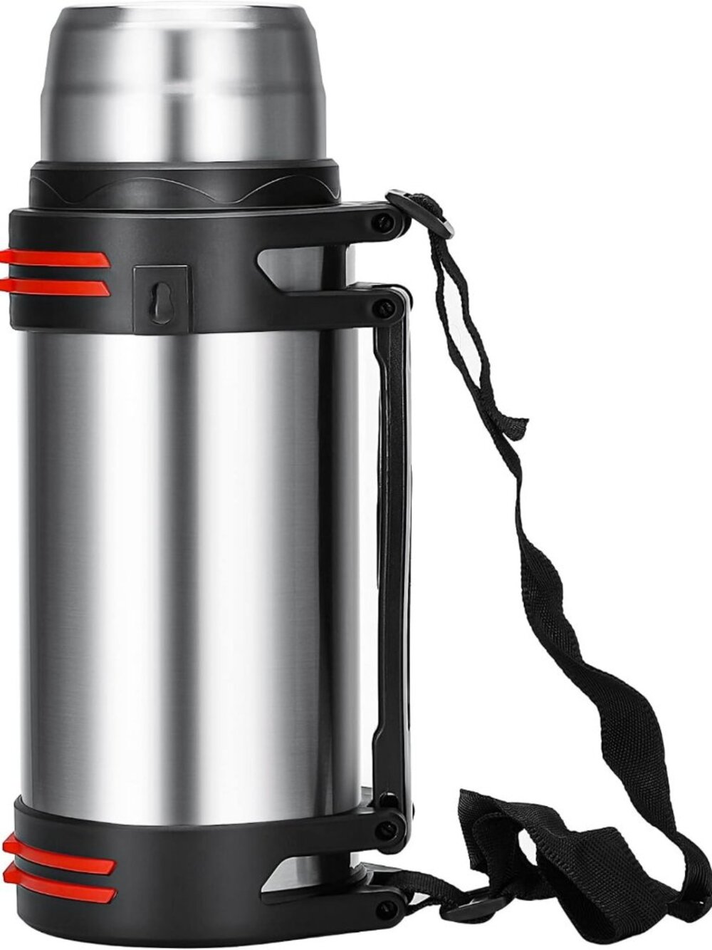 Large 101oz Silver Stainless Steel Insulated Travel Bottle - Perfect for